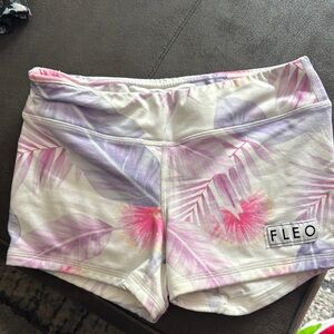Fleo Athletic Shorts Pink and Purple Vibrant Design